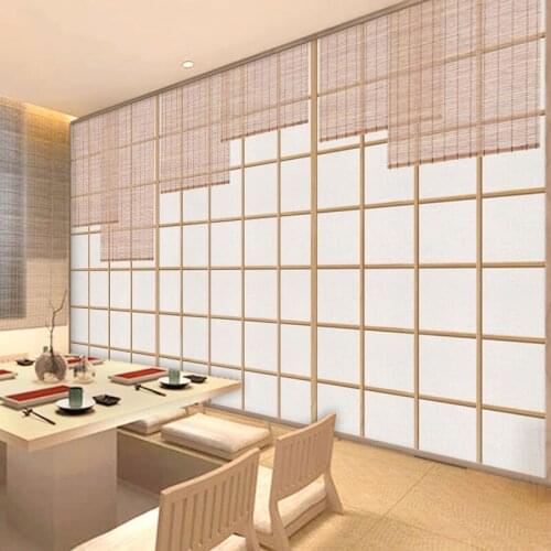 3D Japanese style mural bamboo curtain decoration and fengukiyo TV background wall Japanese sushi bar box wallpaper Waterproof