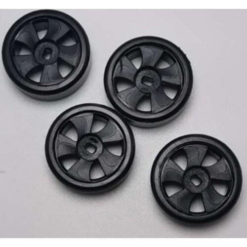 4 Pieces Tire For 1:28 RC Cars Vehicles Black-Plastic Materials