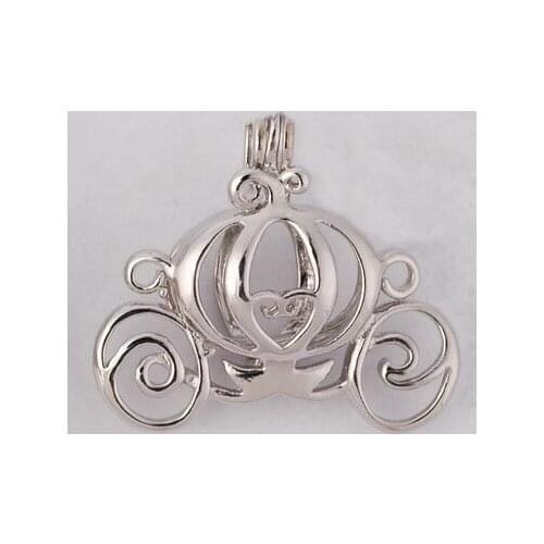 5pcs/lot Bronze Carriage Locket Cage Pumpkin Caravan Can Open To Hold 6-7.5 MM Beads Pendant Fittings