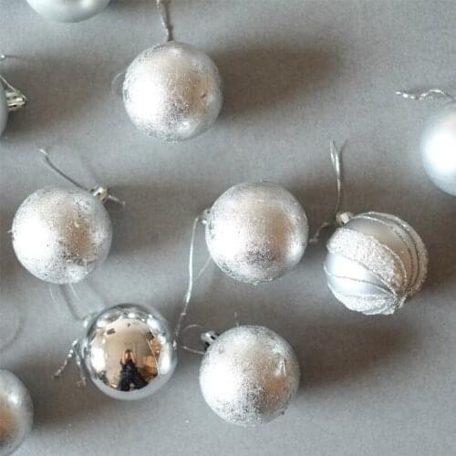 5CM6CM Golden Silver Christmas Ball Multi-material Aluminum Foil Ball Glitter Creative Christmas Decoration Pendant