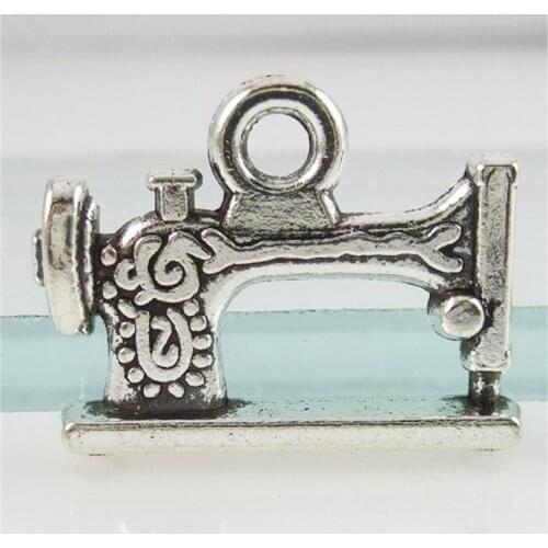 8pcs Antique Silver Sewing Machine Pendant Alloy DIY Fashion Charm Bracelet Necklace Jewelry 12504