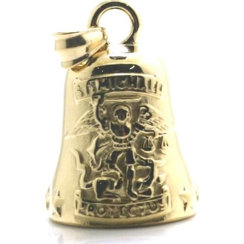 Unisex 316L Stainless Steel Star Archangel SAINT MICHAEL PROTECT US Gloss Bell Pendant