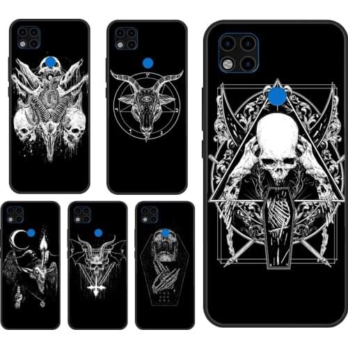 Satanic Scary Skull Case For Xiaomi Redmi Note 10 Redmi Note 9 Pro 7 8 Note 8T 9S K40 7A 8A 9A 9C 9T Cover