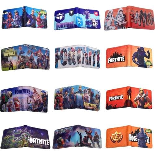 Genuine Fortnite Leather PU Wallet Bifold Multi-functional Cards Wallets Hasp Vintage Male Purse Men and Womens Christmas Gifts