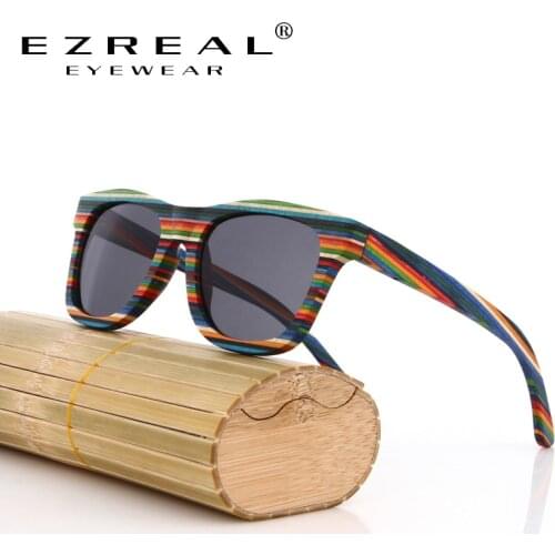 EZREAL 2017 New Men Women Handmade Bamboo Sunglasses Eyewear Eyeglasses Wood sunglasses HD polarized sunglasses