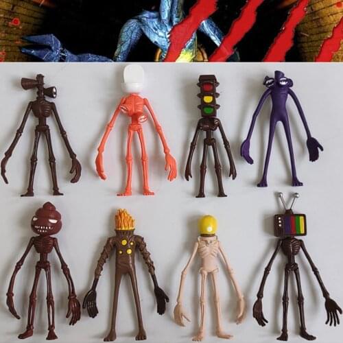 8pcs/set ) Siren Figure Head Toys Kraken head animal Horror figures doll Whistle Man Urban Legend Monster Heterogeneous toys
