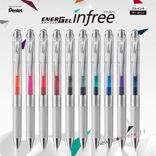 1pcs Pentel Energel BLN75TL Transparent Gel Pen 0.5mm Color Core Press Smooth and Quick-drying Large-capacity Student Water Pen