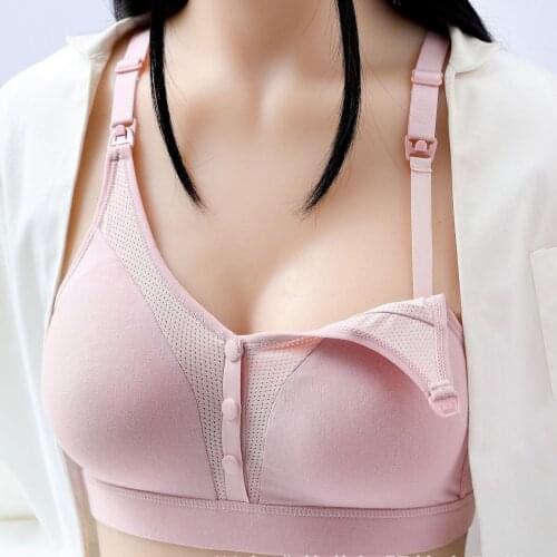 Cotton Breastfeeding Bra For Feeding Nursing Womens Bra Maternity Bra Front Open Breast-feeding Bra Everyday Underwear