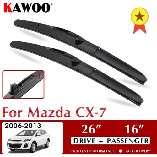 KAWOO Wiper Front Car Wiper Blade For Mazda CX-7 2006-2013 Windshield Windscreen Front Window Accessories 26"+16" LHD RHD