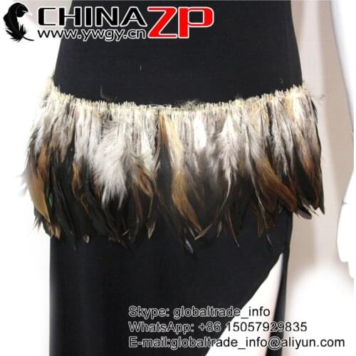 Leading Supplier CHINAZP Factory 800pieces/bundle 6-8 Inch Length Dyed Brown Half Bronze Strung Rooster Schlappen Feathers