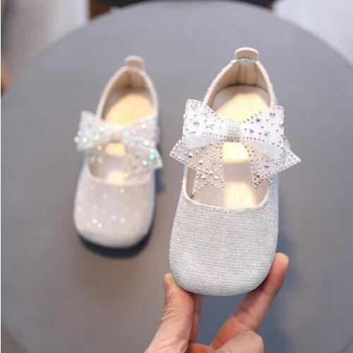 Girls' Leather Shoes New Spring Autumn 2021 Childrens Soft Sole Single Shoes Girl Baby Fashion Flat Princess Shoes