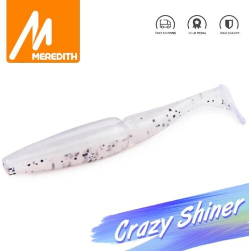 MEREDITH Crazy Shiner Shad 130mm 4pcs 17.4g Fishing Lures Jig Silicone Bait Carp Fishing Tackle Spinnerbait Soft Lures