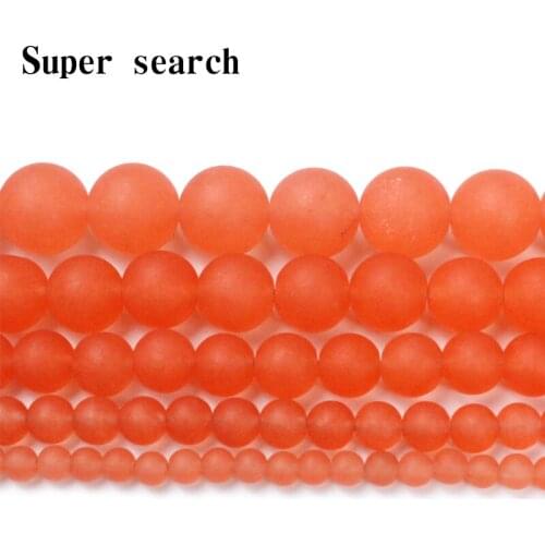 4mm 6mm 8mm 10mm 12mm natural stone Gorgeous Matte Orange red Chalcedony loose Beads For DIY Jewelry making Necklace Bracelet