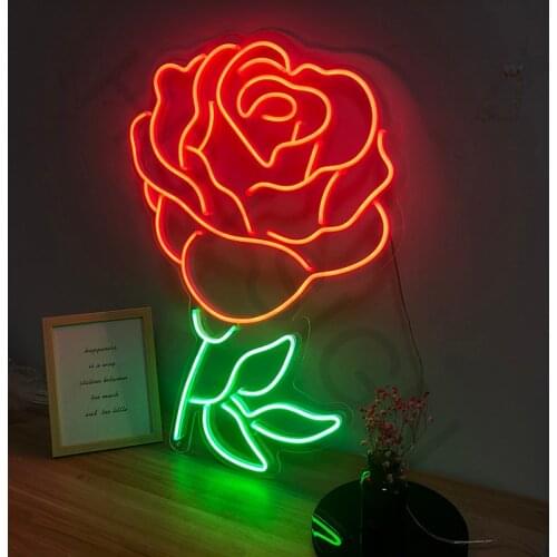 Custom Neon Letters Decorative Letters Room Decor Rose flower Led Neon Sign