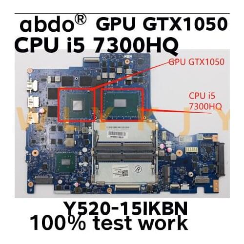 Brand new DY512 NM-B191 for Lenovo Y520 Y520-15IKBN notebook motherboard CPU i5 7300HQ GPU GTX1050 100% test work FRU 5B20N00246