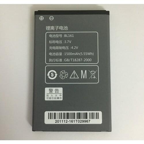 Original Backup 3.7V 1500mAh BL161 Mobile Phone Battery for Lenovo