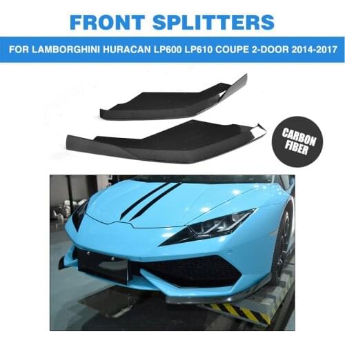 Carbon Fiber Front Splitter Aprons Winglets Case For Lamborghini Huracan LP600 LP610 Coupe 2 Door 2014 - 2017