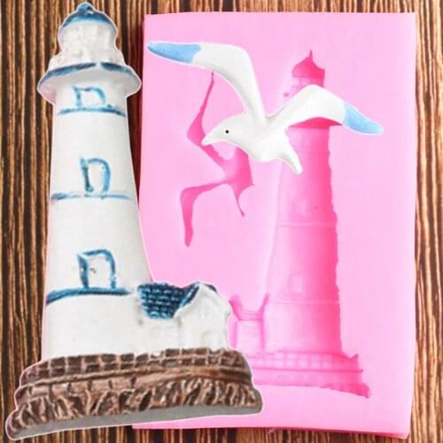 Birds Silicone Molds Lighthouse Seagull Fondant Mould DIY Party Cake Decorating Tools Candy Clay Chocolate Gumpaste Moulds