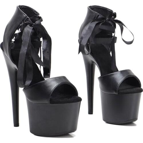 Leecabe 17CM/7Inch Womens Platform Sandals party High Heels Shoes Pole Dancing Shoes