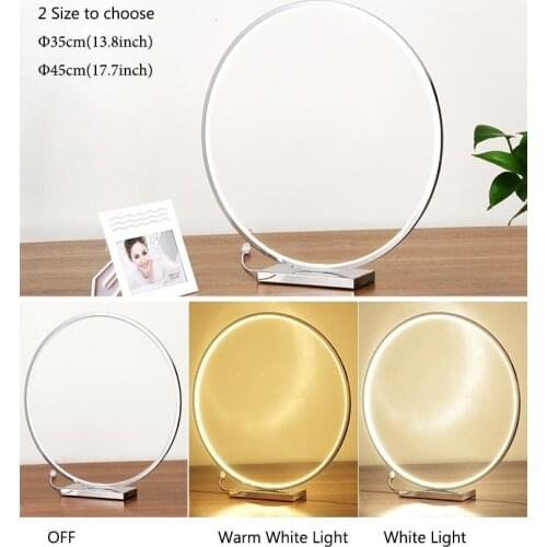 Modern Round LED Desk Lamps for Hotel Bedroom Bedside Light Wedding Art Decor Table Lamp Light Fixtures Dimmable White Gold