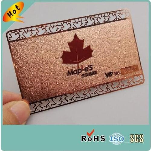 Custom vip card rose gold metal business cards