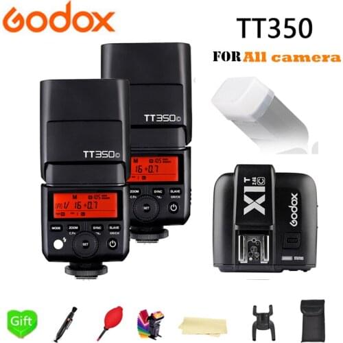 GODOX 2x TT350C TT350N TT350S TT350F TT350O Flash Speedlite + X1T-C/O/S/F/N For Canon Nikon Sony Fujifilm Olympus Camera
