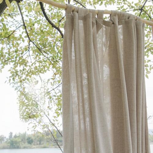 Japanese Solid Sheer Curtains for Living Room Bedroom Thick Linen Voile Curtain Modern Drapes Window Treatment Blinds Home Decor
