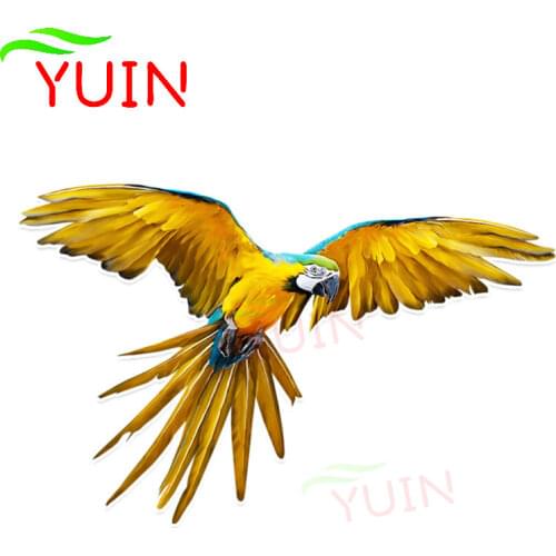 Mysterious Parrot Flying Personalized Car Sticker Fashion Motorcycle Accessories PVC Color Decorative Waterproof Decal 15*10cm