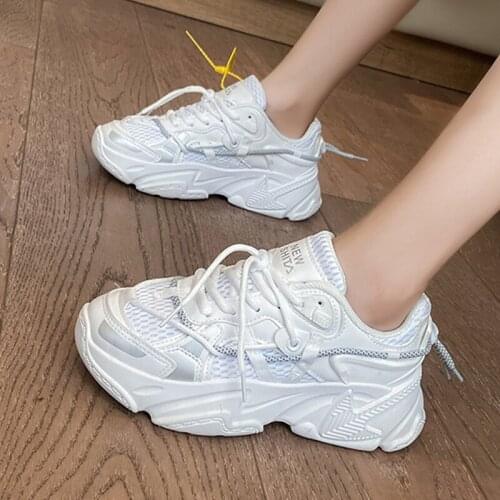 2021 Women Sneakers Flats With Shoes Fashion Summer Sports Casual Ladies Running Shoes Female Outdoor Lace Up Sneakers