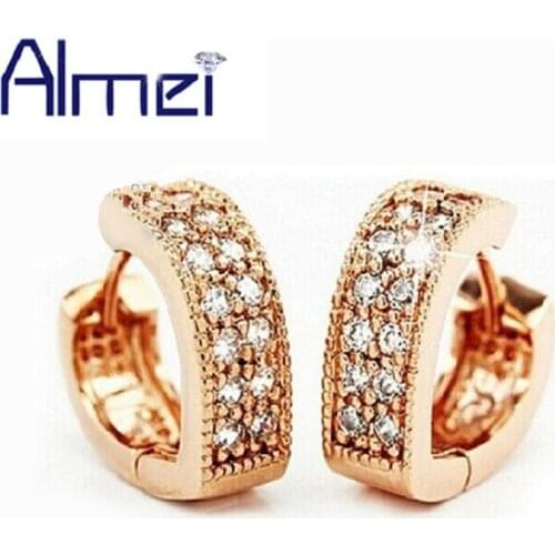 Small Earrings for Women Wedding Fashion Crystal Heart Studs Cubic Zirconia Boucle D'oreille Argent for Valentines Day SYC97