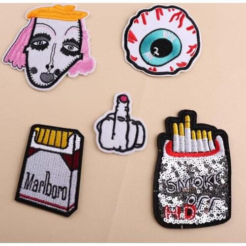 Embroidery cloth stickers computer embroidery badge hot sale combination 8 clothes decoration patch stickers