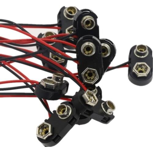 10pcs 9V Battery Snap Connector clip Lead Wires holder