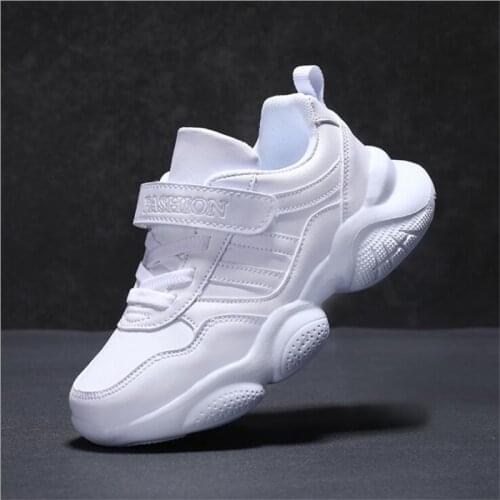 2021 spring and autumn new white sports shoes childrens boys and girls mesh through sports shoes student casual shoes