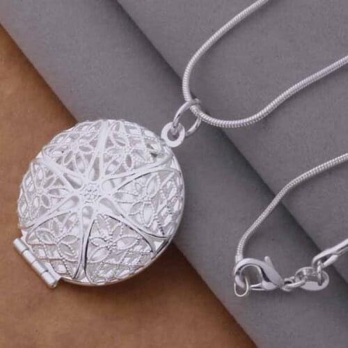 AN734 Hot sterling Necklace fashion jewelry pendant hollow out disk /hdyapvfa bikajzra silver color