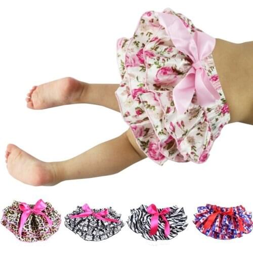 Floral Satin Baby Bloomers Layers Diaper Cover Newborn Flower Shorts Toddler Cute Summer Short Pants With Skirt