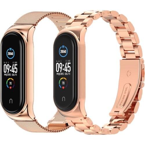 For Amazfit Band 5 Strap Wrist Metal Bracelet Screwless Stainless Steel MIband for Mi Band 5 6 Strap Wristbands Pulseira