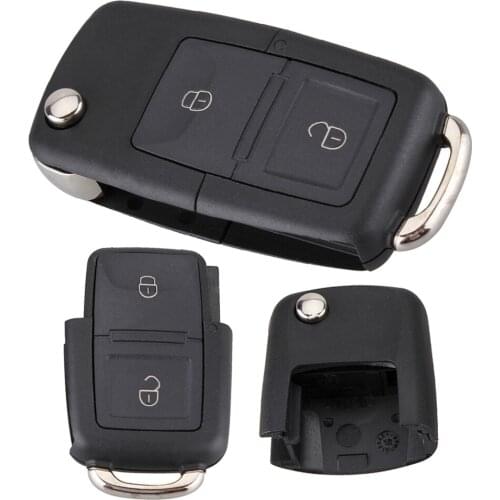 Black 2 Buttons Smart Car Remote Replacement Key Case No Chip Suitable for Volkswagen B5 / Cars / Automobile / Vehicle