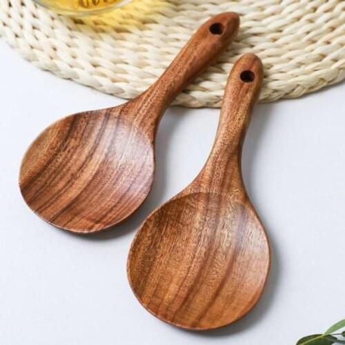 Wooden Kitchen Rice Spoon Wood Spatula Teak Rice Spoon Kitchen Utensils Tableware
