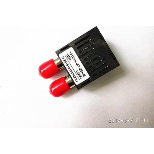Factory direct 155Mb/s 1*9 Single-Mode Transceiver ,1X9 Pin Package, Duplex ST, +3.3/5V 1310nm FP, SM 20KM Optical fiber module