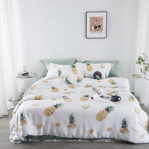 HOT Sale Fashion pineapple Flamingo Printing Double king queen Pattern Bedding sets Duvet cover Flat sheet Pillowcase