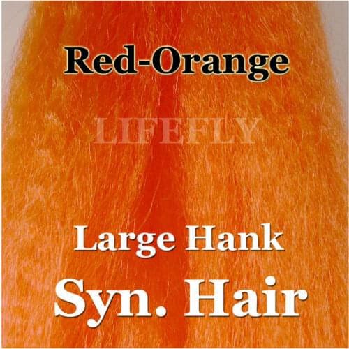 Red-Orange / Large Hank of Synthetic Hair, Super Hair, Fly Tying, Jig, Fishing