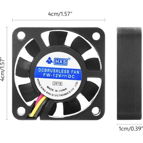 New 3 Pins 9 Blades Low Noise PC CPU Cooler Cooling Fan DC 12V 40x40mm Computer Heatsink Exhaust Blower Low Power Consumption
