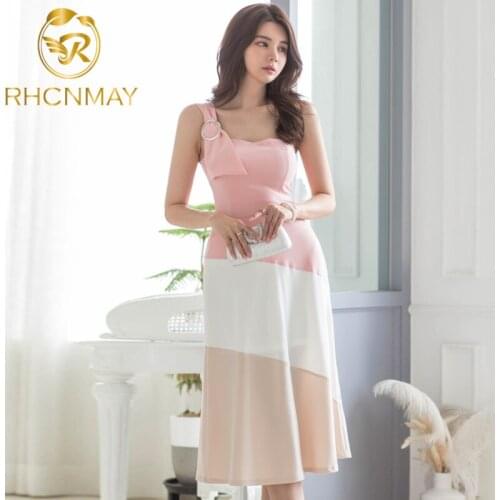 Fashion Korean Print 2 Pieces Suits Women 2021 Summer Office Wear Casual Set One Shoulder Tops And Print Skirt