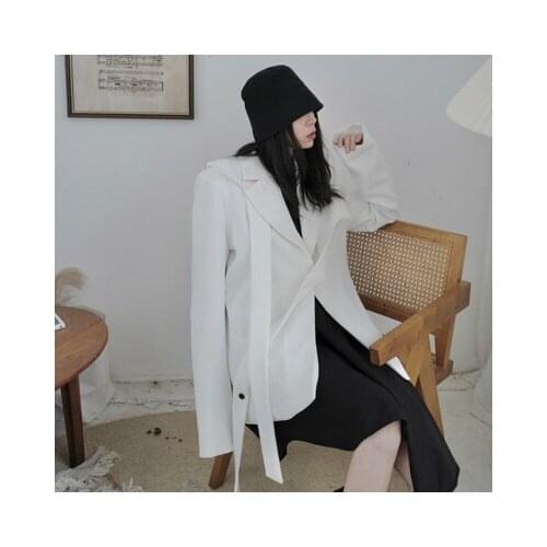 New Dark series function wind irregular deconstruction minority design feeling British style suit jacket loose woman