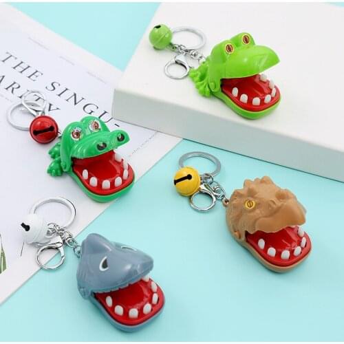 New Bite Finger Dinosaur Keychain Toy Ornaments Fashion Lovers Ladies Cute Car Keychain Ornaments