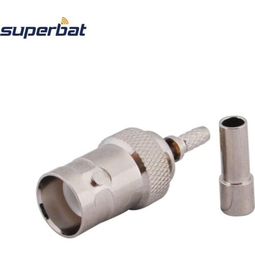 Superbat RP-BNC Crimp Female Jack(Male Pin) Connector for RG316 RG179 RG178 1.13mm 1.37mm Coaxial cable