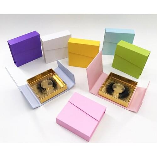 Wholesale 25mm 3D 5D Mink Eyelashes Custom Logo Square Magnetic Lashes Case Eyelash Packaging Box