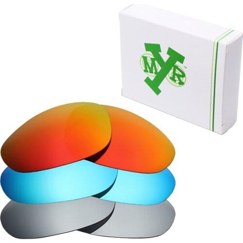 3 Pairs Mryok POLARIZED Replacement Lenses for Oakley A Wire SunglassesIce Blue & Fire Red & Silver Titanium