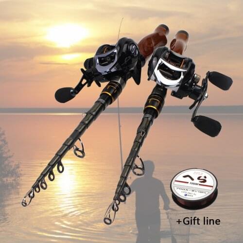 Fishing rod with reel Casting Rod and reel set Travel lure Trout telescopic fishing rod Lure Weight 5-20g Fishing Tackle