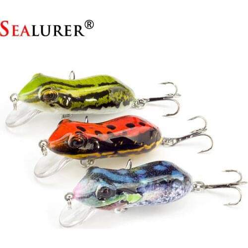 SEALURER Boxed Fishing Lures Float Minnow Like Frog Artifical Fishfrog 60mm/10g with 2 Treble Hooks Topwater Bait Lure